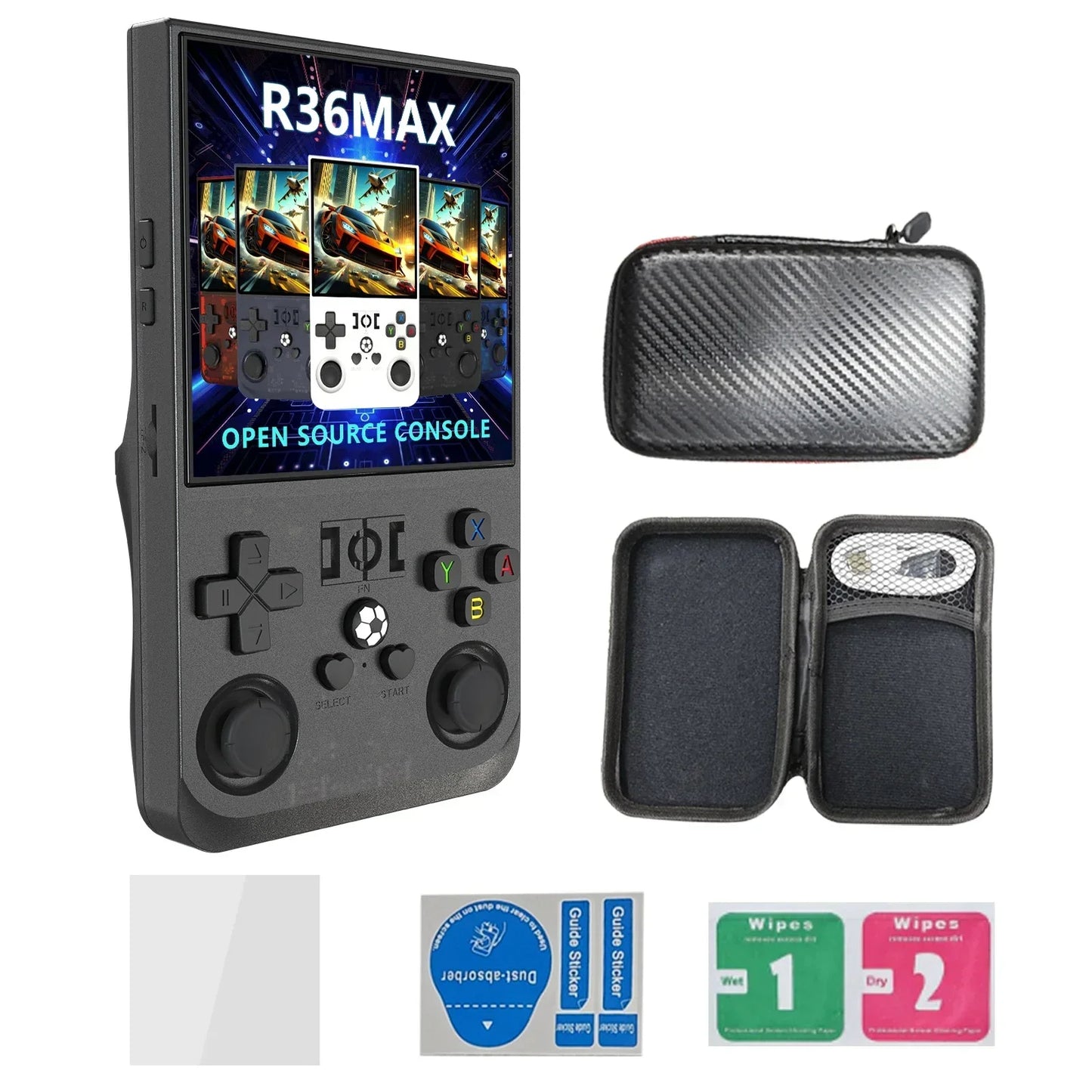 R36 Max Retro Handheld Spielekonsole 64/128GB | 22000+ Spiele | 4 Zoll IPS - Retroengel