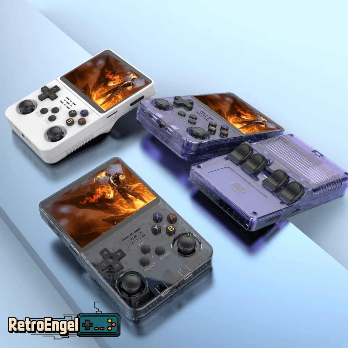 KINMRIS R36S Retro Handheld Spielkonsole, Retro Konsole 3,5 Zoll IPS Bildschirm, 128 G über 40.000 Spiele, tragbare Spielkonsole für Kinder und Erwachsene, unterstützt mehrere Emulatoren (Lila KINMRIS R36S Retro Handheld Spielkonsole, Retro Konsole 3,5 Zoll IPS Bildschirm, 128 G über 40.000 Spiele, tragbare Spielkonsole für Kinder und Erwachsene, unterstützt mehrere Emulatoren (Lila