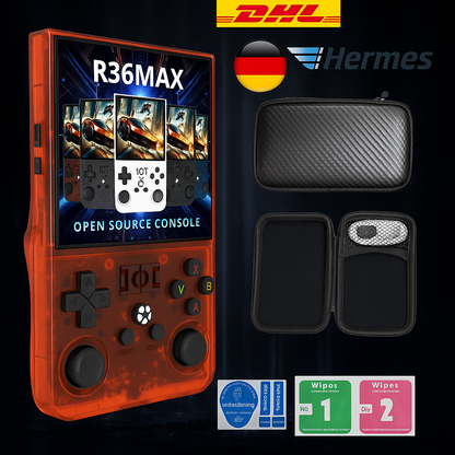 R36 Max Retro Handheld Spielekonsole 64/128GB | 22000+ Spiele | 4 Zoll IPS - Retroengel