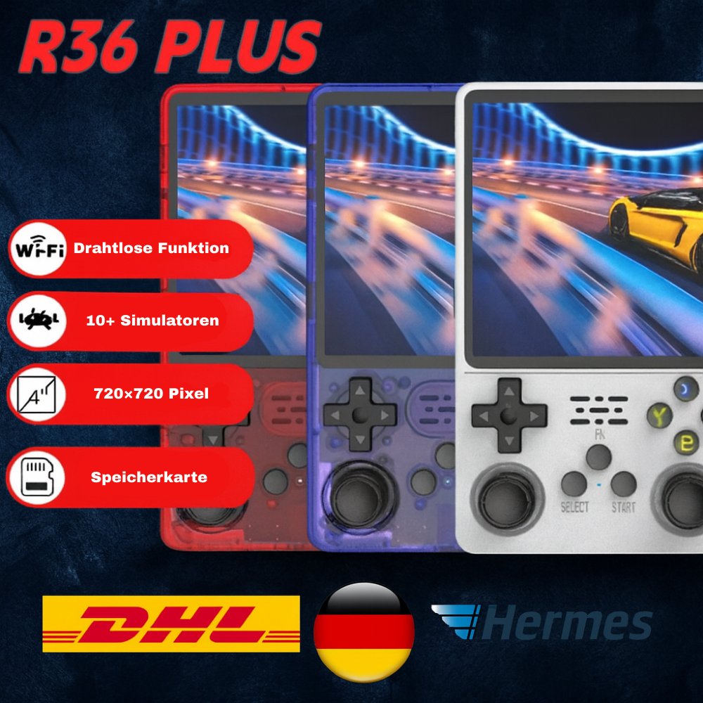 R36Plus Retro Handheld Konsole 4" IPS Linux 64Bit RK3326 N64 PS1 Portable - Retroengel