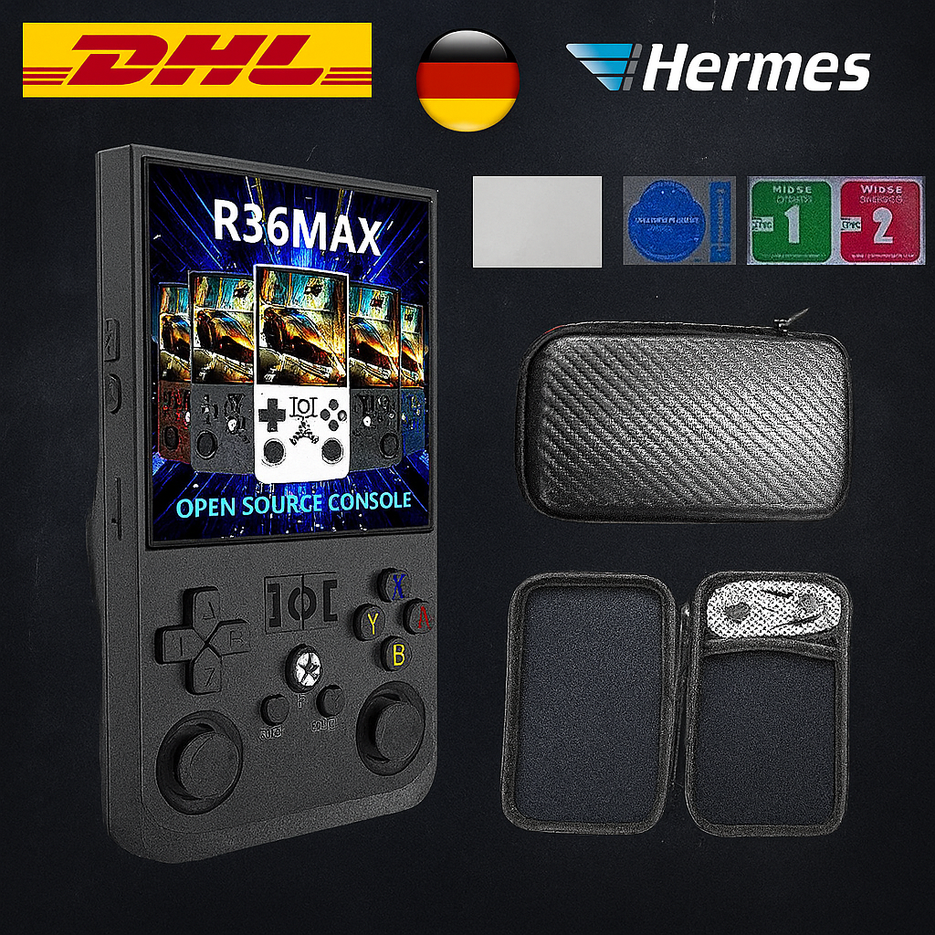 R36 Max Retro Handheld Spielekonsole 64/128GB | 22000+ Spiele | 4 Zoll IPS - Retroengel
