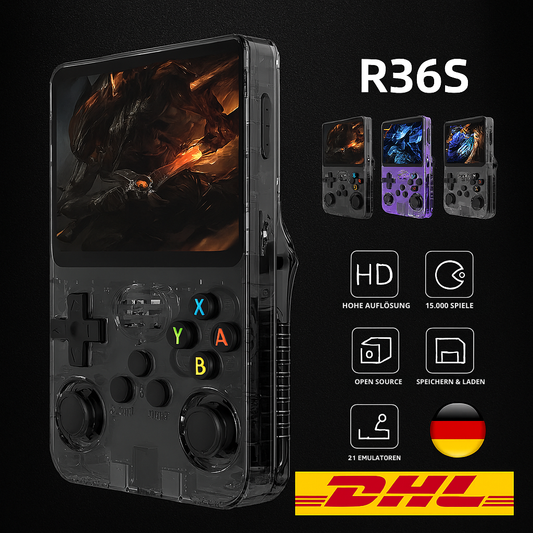 R36S Retro Handheld Konsole 128GB – 3,5" IPS, Linux, tragbarer Videospieler - Retroengel