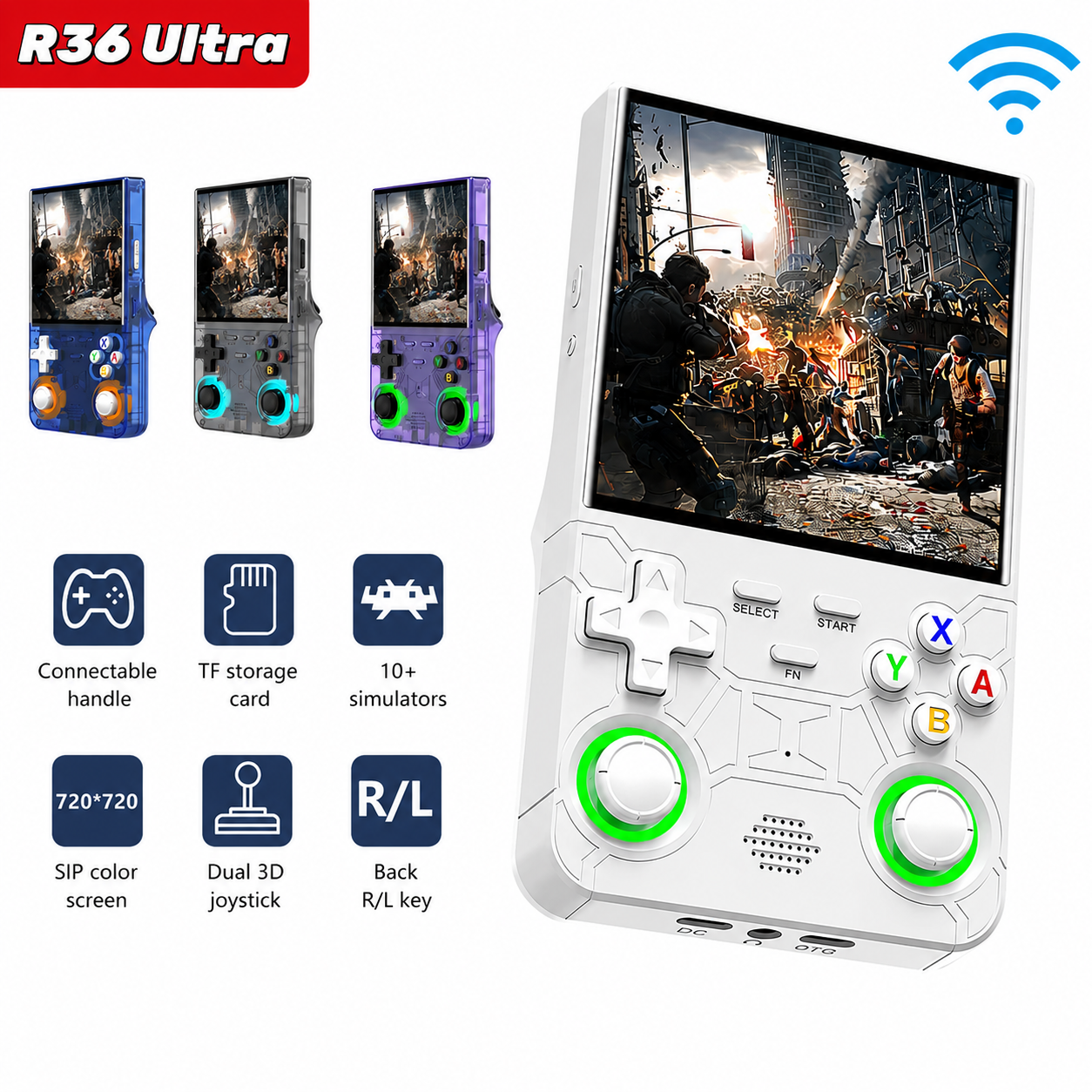 R36 Ultra Retro Handheld Konsole – 4″ IPS, WiFi, 64/128 GB