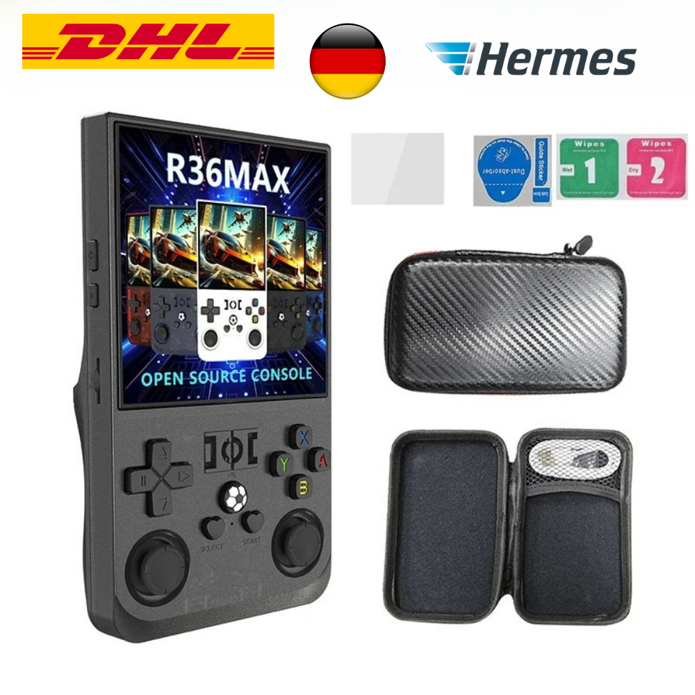 R36 Max Retro Handheld Spielekonsole 64/128GB | 22000+ Spiele | 4 Zoll IPS - Retroengel