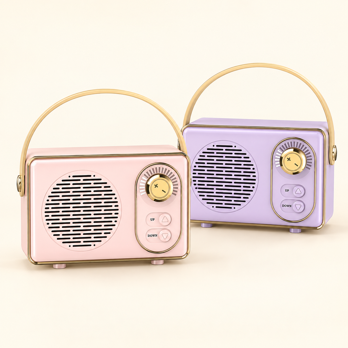 Mini-Retro-Lautsprecher in Rosa und Lila – Farbauswahl, einzeln erhältlich
