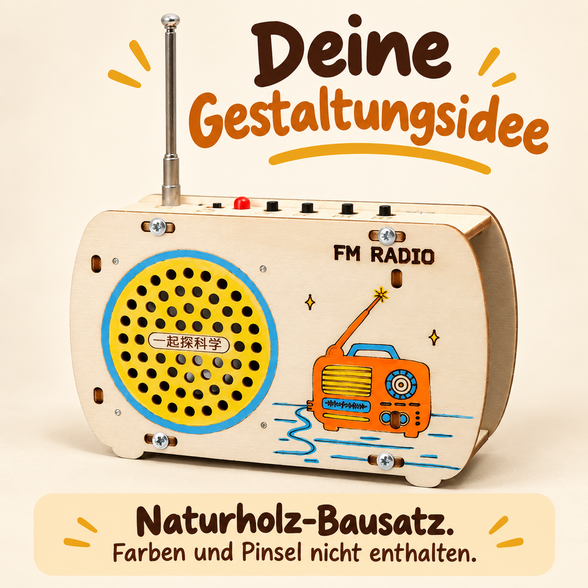 Holzradio-Bausatz mit echtem FM-Empfang – Naturholz mit eigener Handschrift