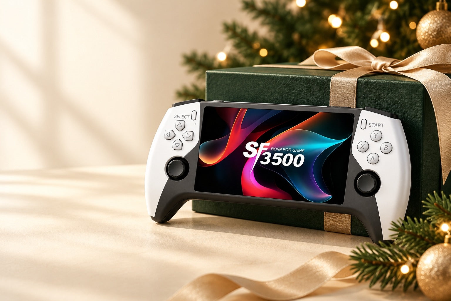 SF3500 im Querformat – Geschenkidee in Tannengrün und Gold